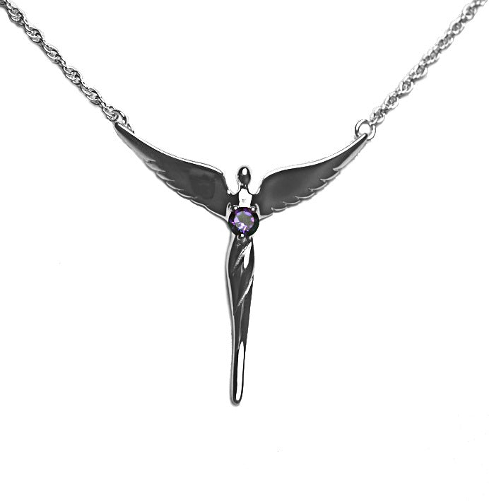 Birthstone Angel Necklace© Sapphire - Lavaggi Fine Jewelry