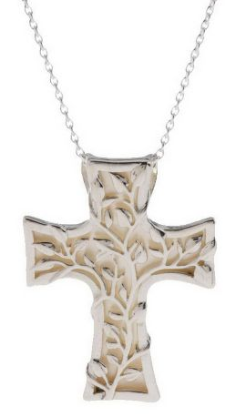 Living Vine Cross (White Mother of Pearl) - Lavaggi Fine Jewelry